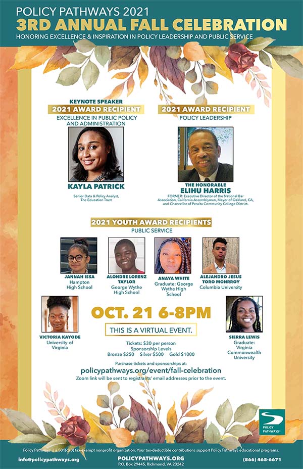 Policy Pathways Fall Celebration 2021 Flyer